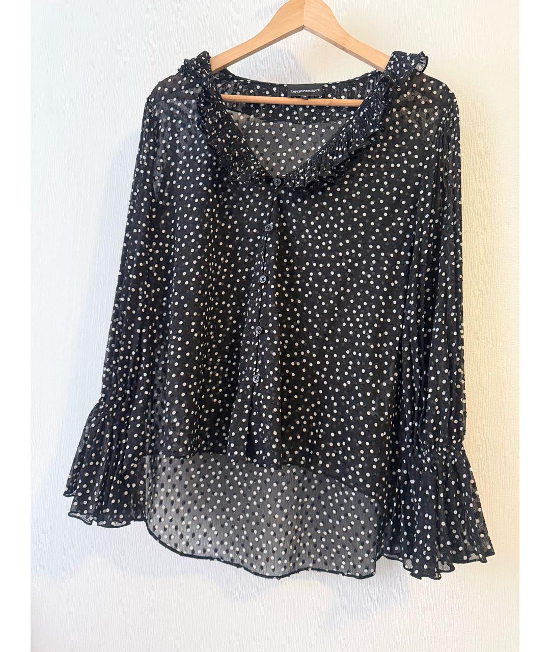 EMPORIO ARMANI Черная полиэстеровая блузы, фото 8