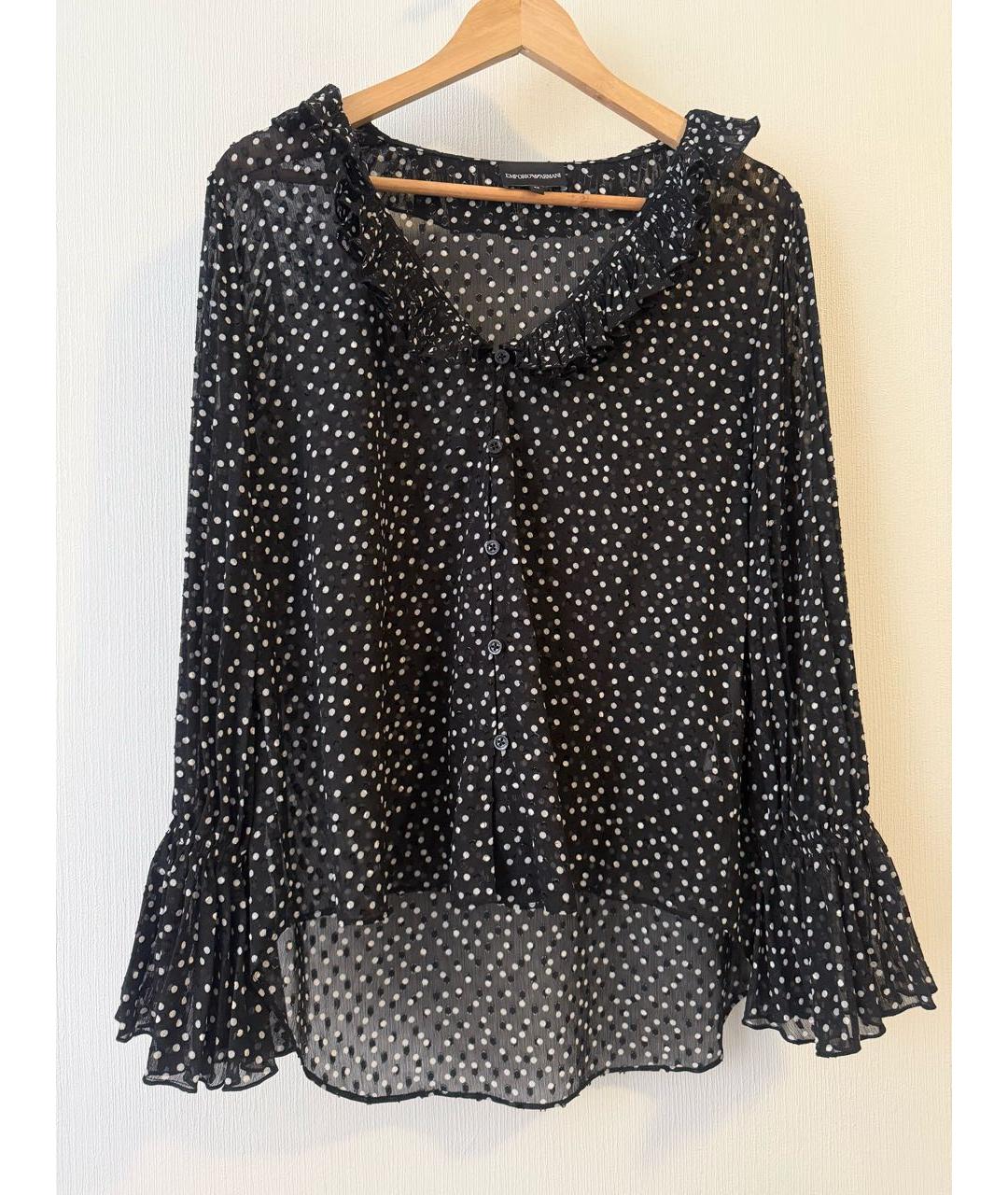 EMPORIO ARMANI Черная полиэстеровая блузы, фото 9