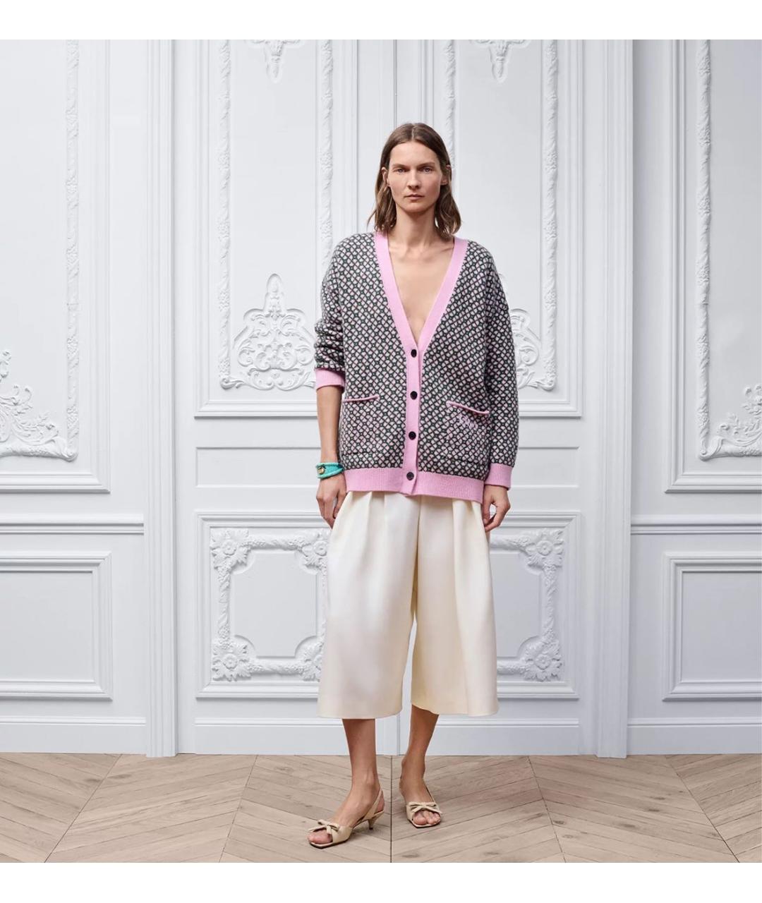 CHRISTIAN DIOR Розовый шерстяной кардиган, фото 5