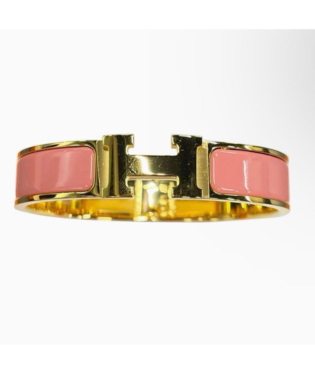 HERMES Розовый металлический браслет, фото 5