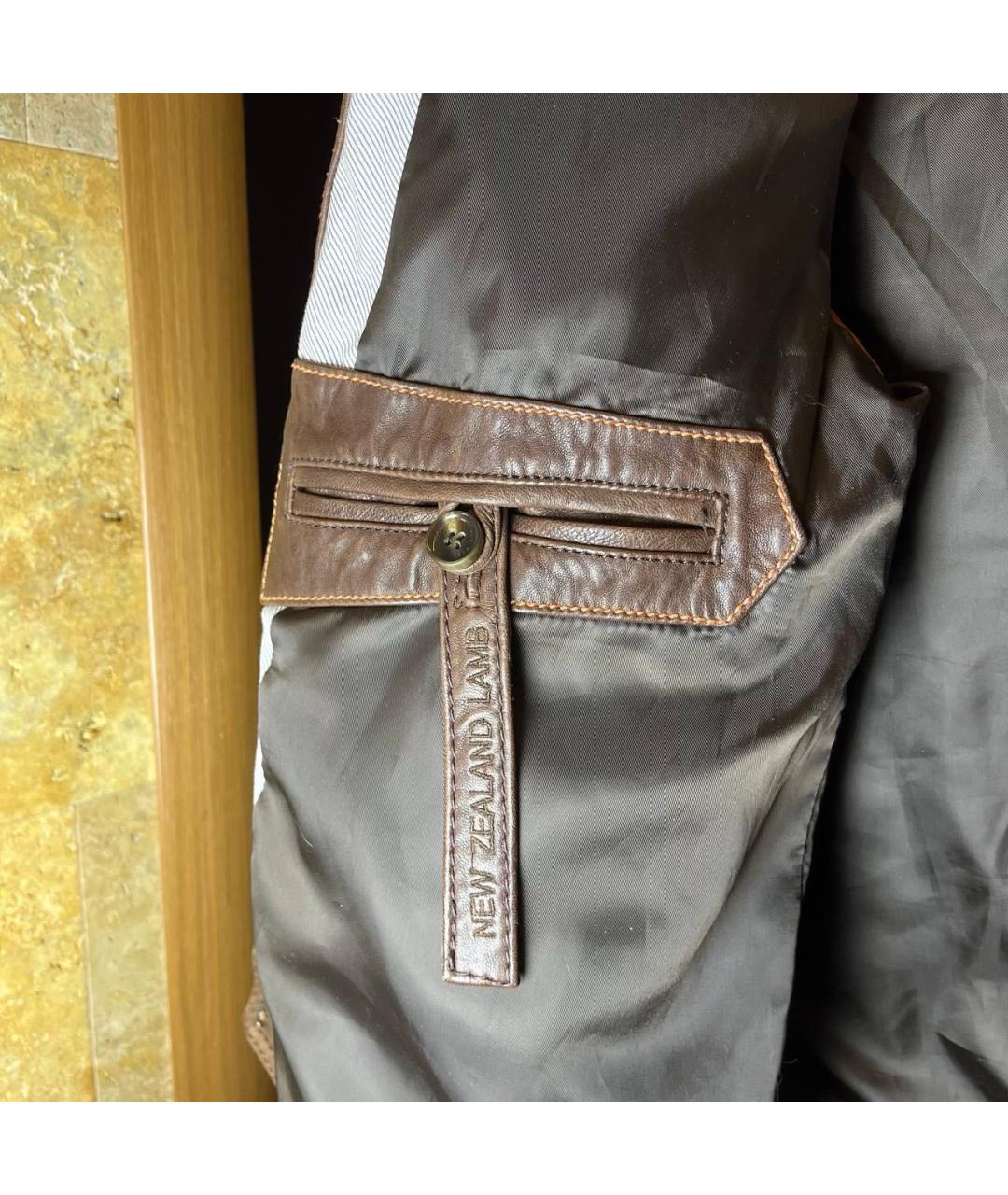 HUGO BOSS Коричневая кожаная куртка, фото 6