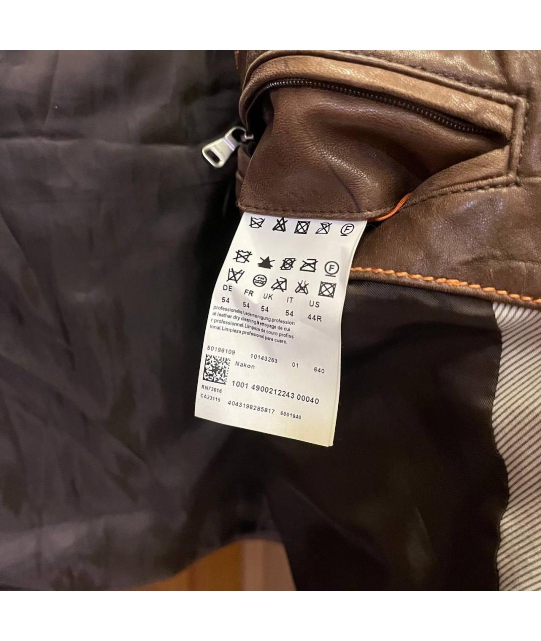 HUGO BOSS Коричневая кожаная куртка, фото 8