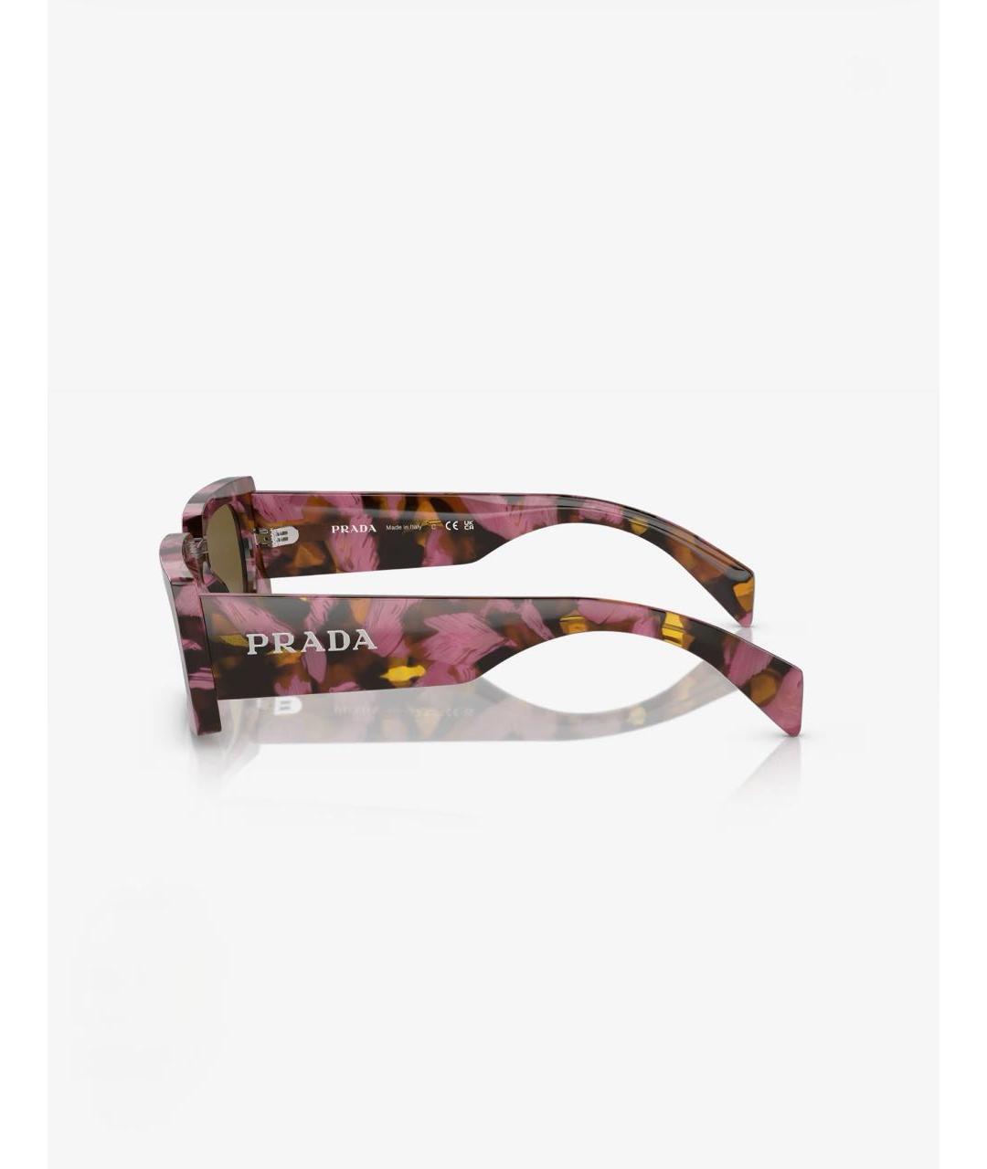 PRADA Коричневые пластиковые солнцезащитные очки, фото 3