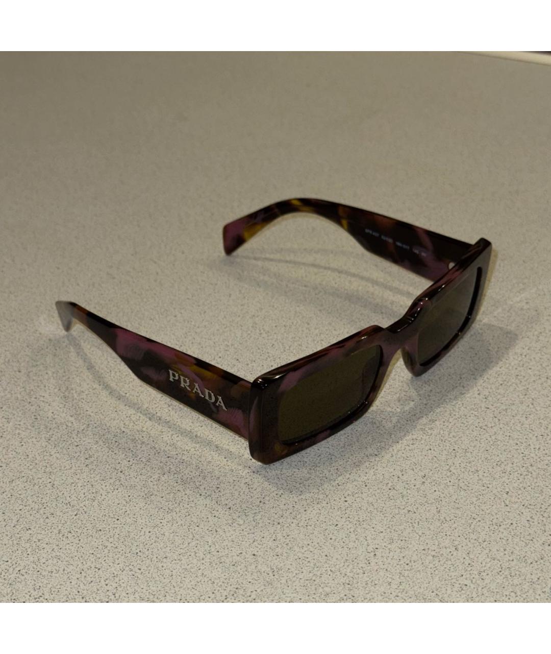 PRADA Коричневые пластиковые солнцезащитные очки, фото 5