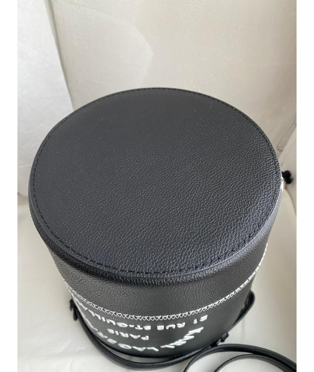 KARL LAGERFELD Черная кожаная сумка с короткими ручками, фото 5