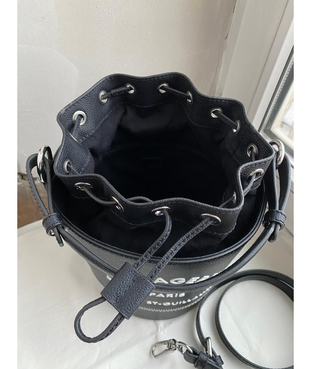 KARL LAGERFELD Черная кожаная сумка с короткими ручками, фото 4
