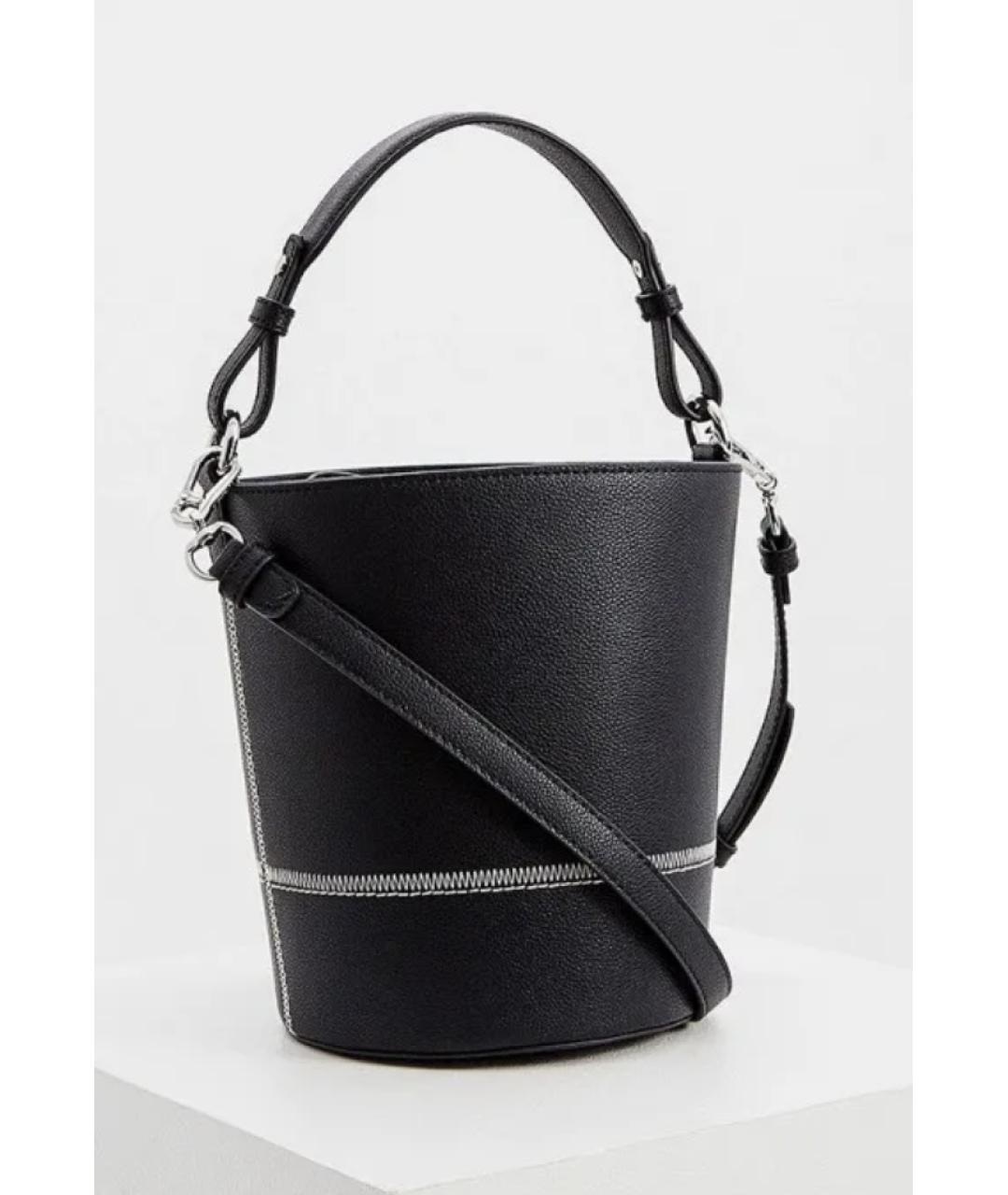 KARL LAGERFELD Черная кожаная сумка с короткими ручками, фото 2