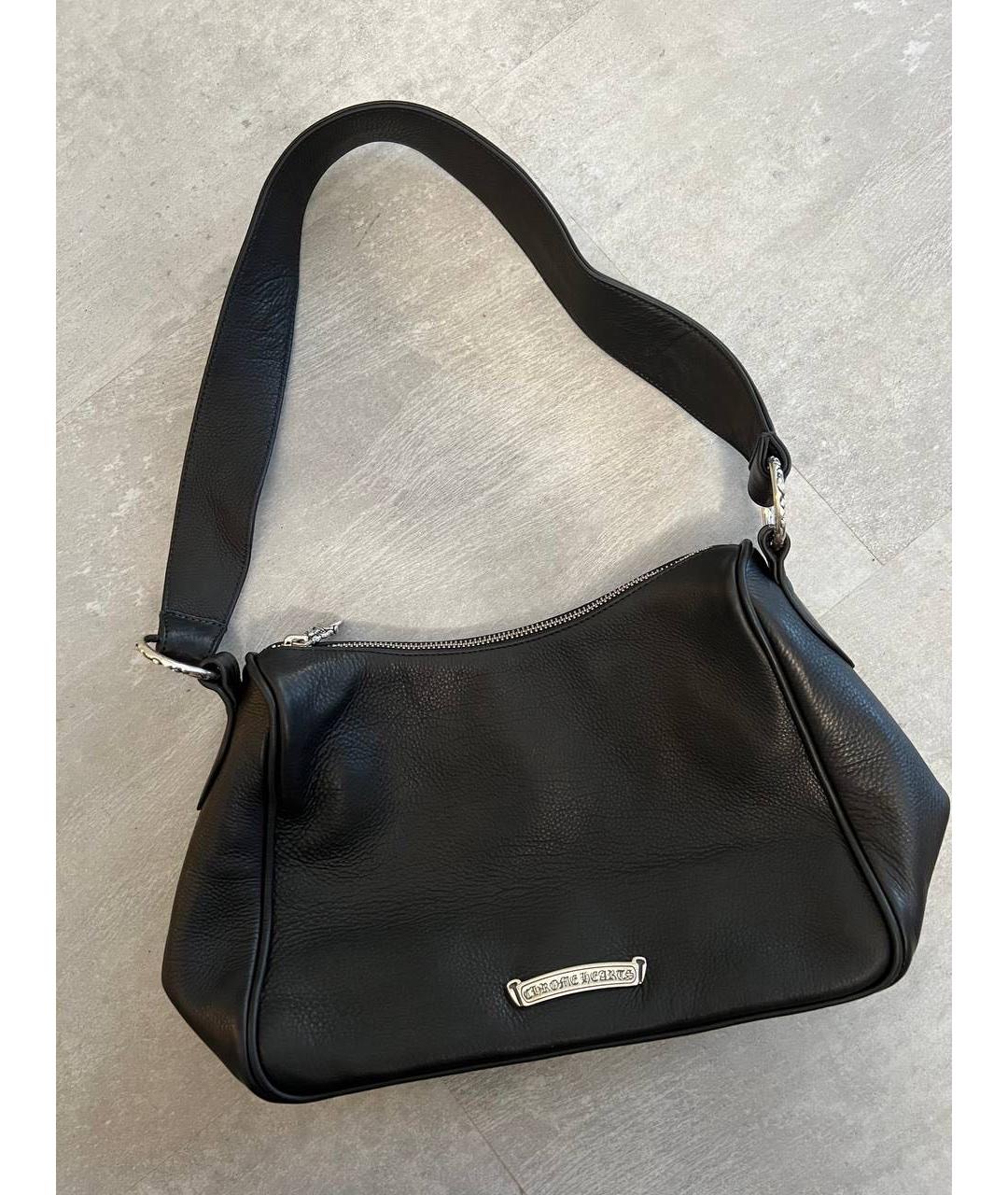 CHROME HEARTS Черная кожаная сумка через плечо, фото 3