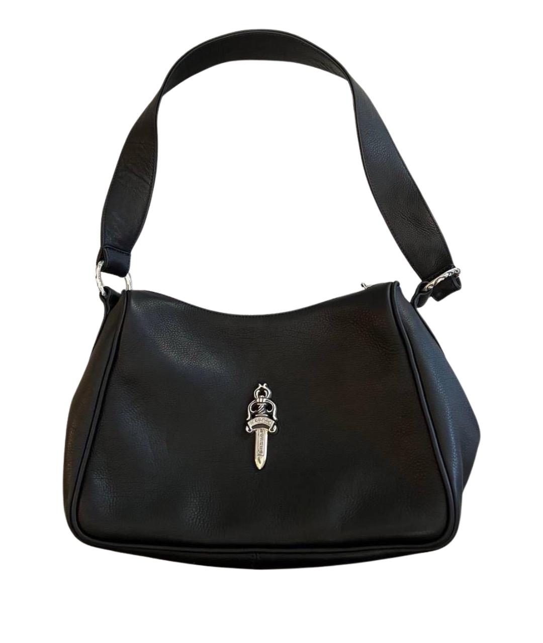 CHROME HEARTS Черная кожаная сумка через плечо, фото 1