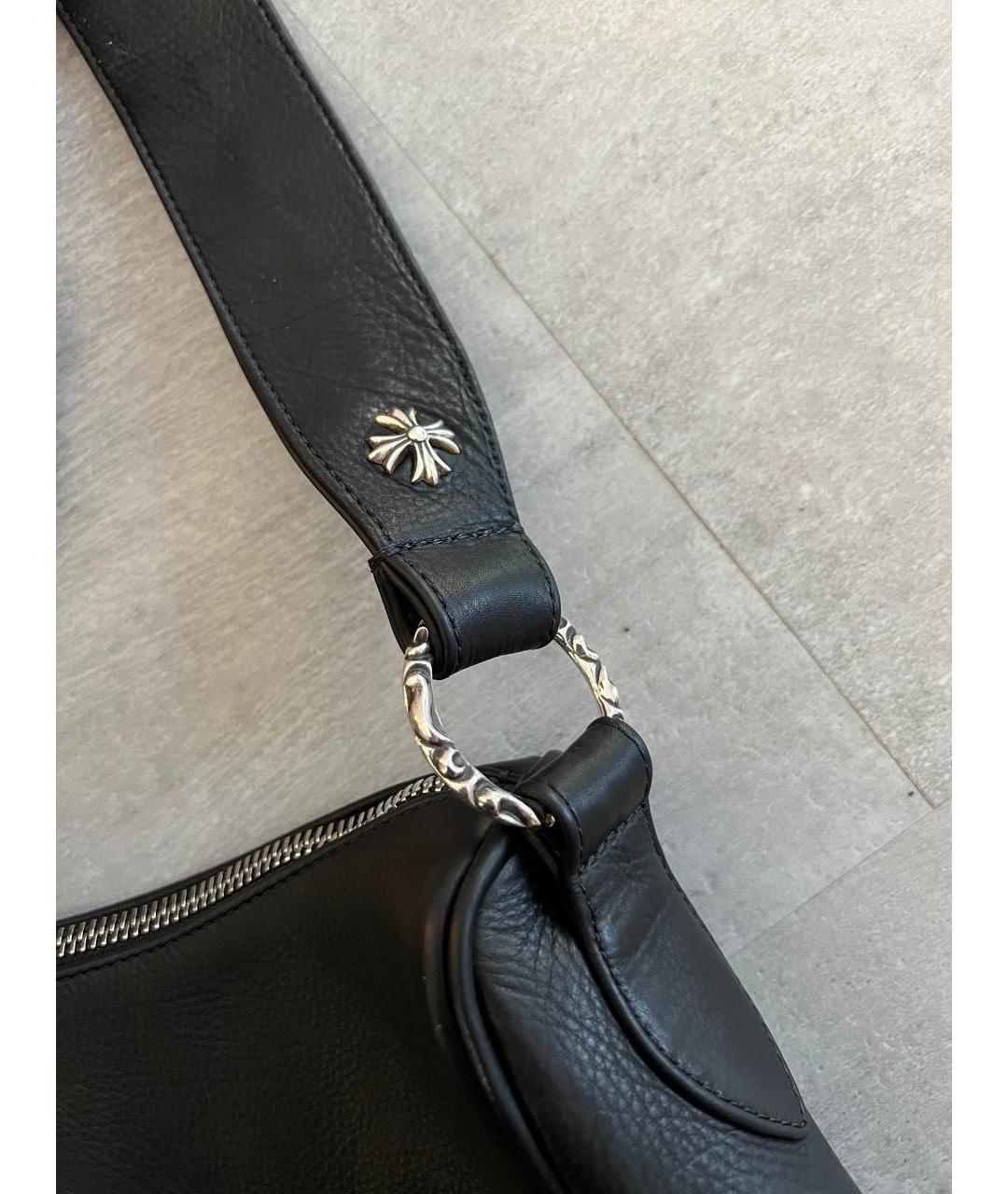 CHROME HEARTS Черная кожаная сумка через плечо, фото 2