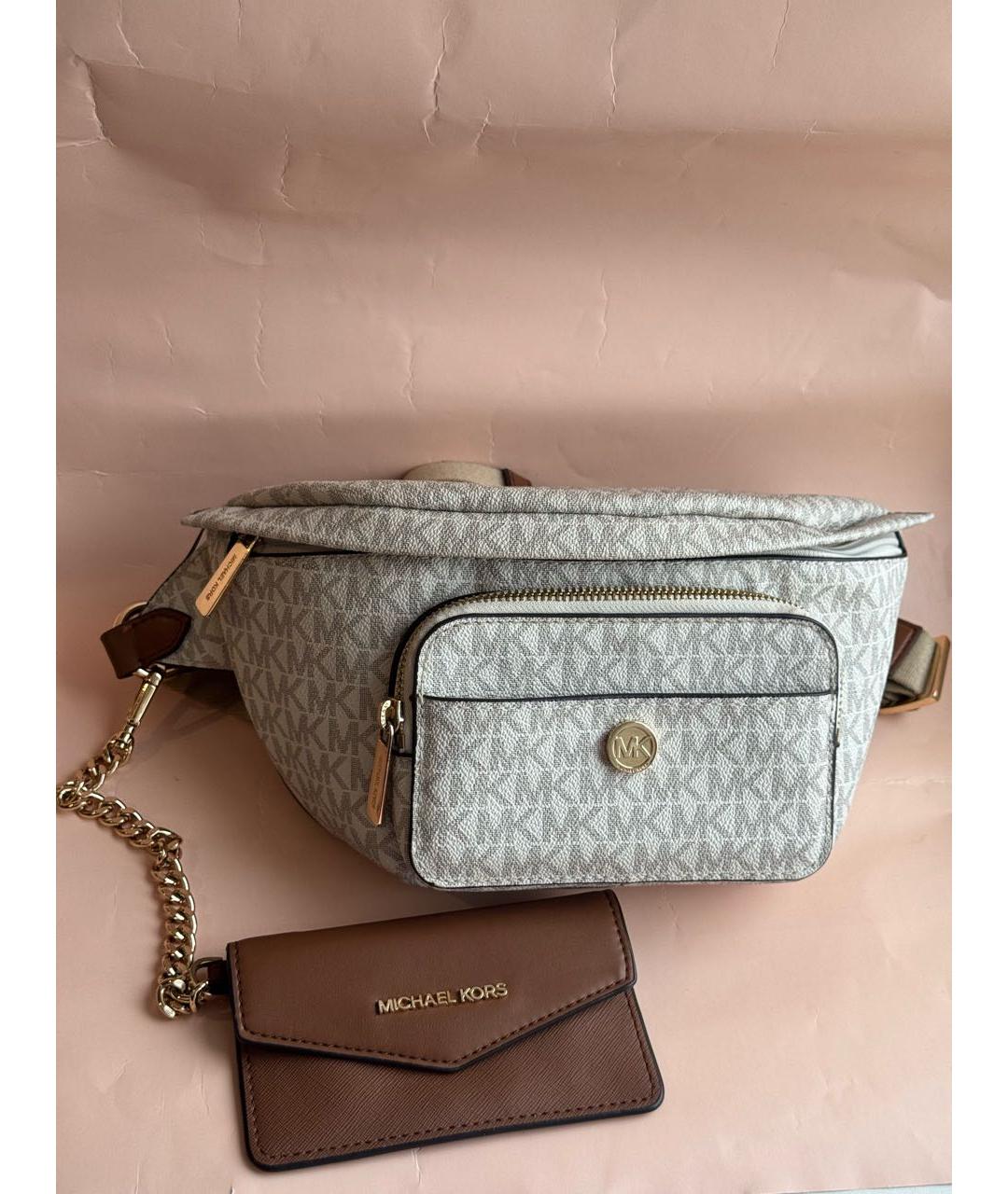 MICHAEL KORS Бежевая поясная сумка, фото 7