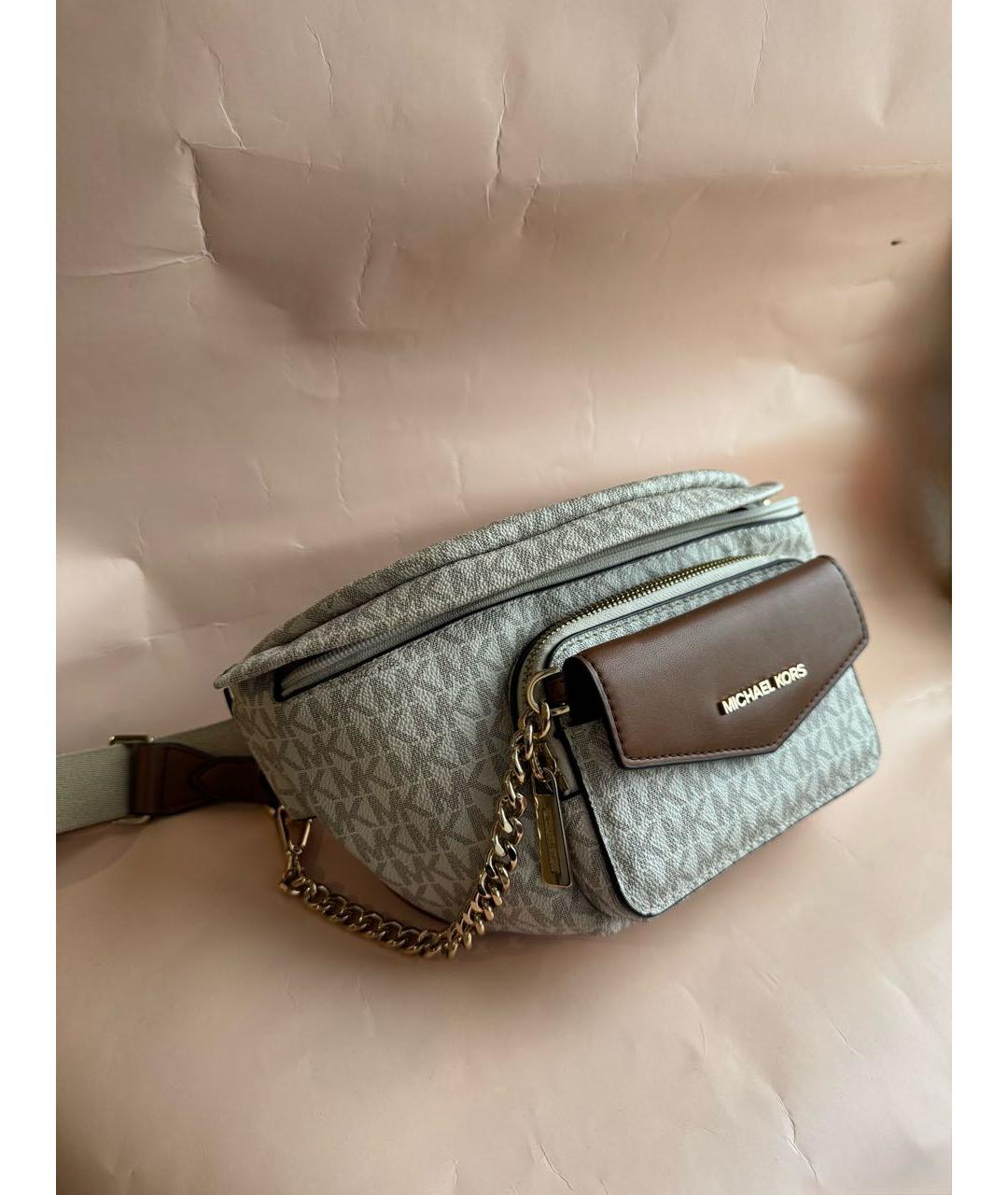 MICHAEL KORS Бежевая поясная сумка, фото 2