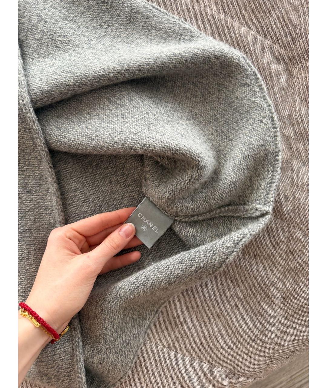 CHANEL Серое шерстяное повседневное платье, фото 3