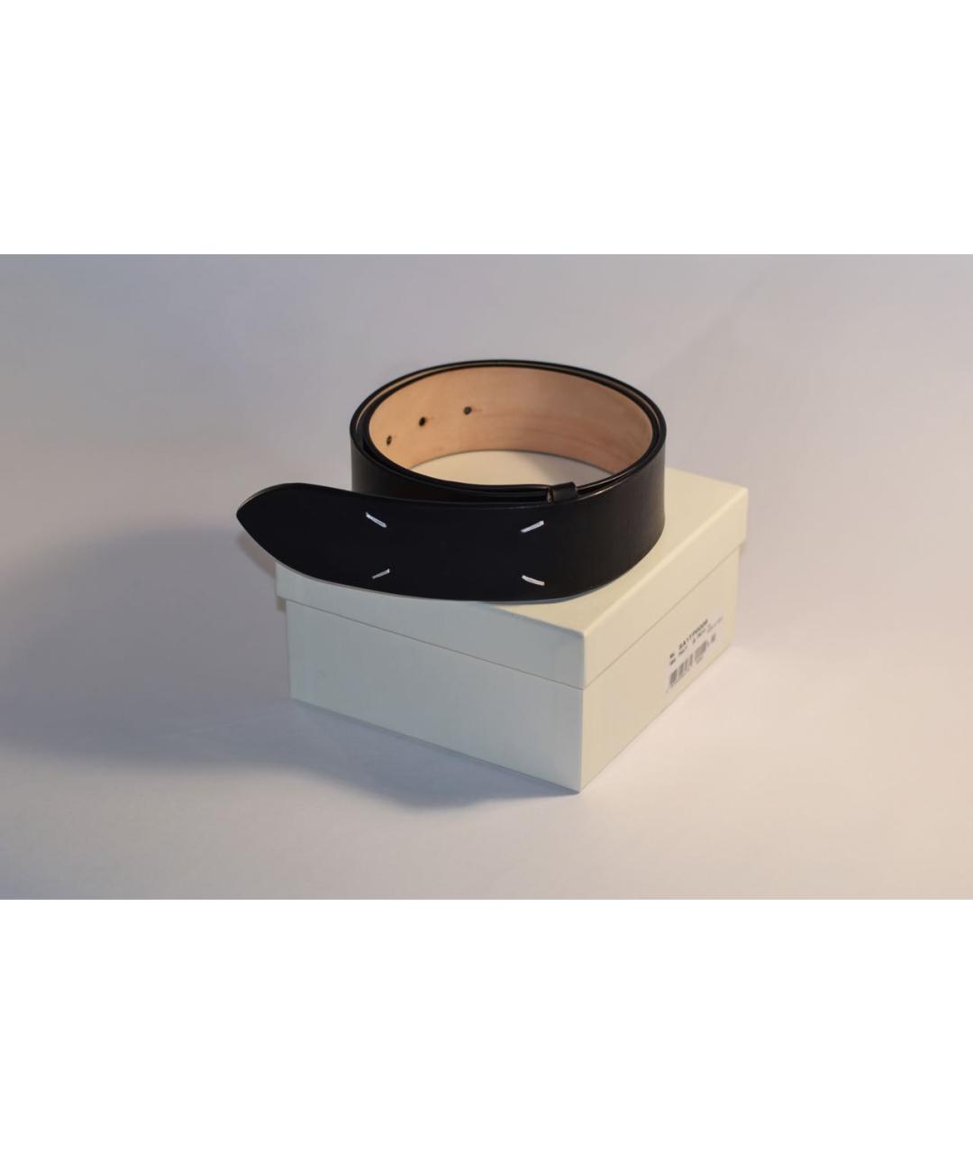 MAISON MARGIELA Черный кожаный ремень, фото 7