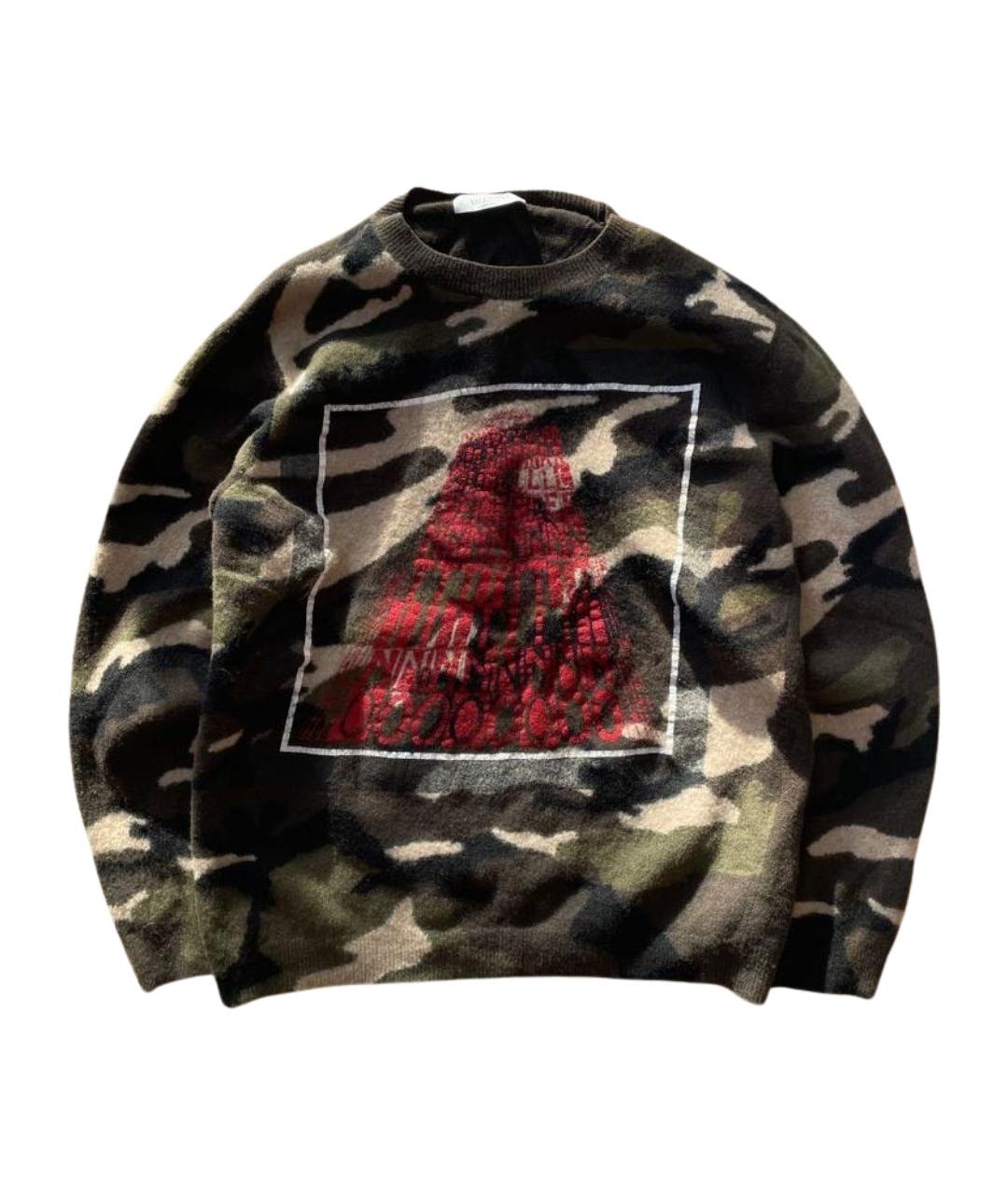 VALENTINO Хаки шерстяной джемпер / свитер, фото 1