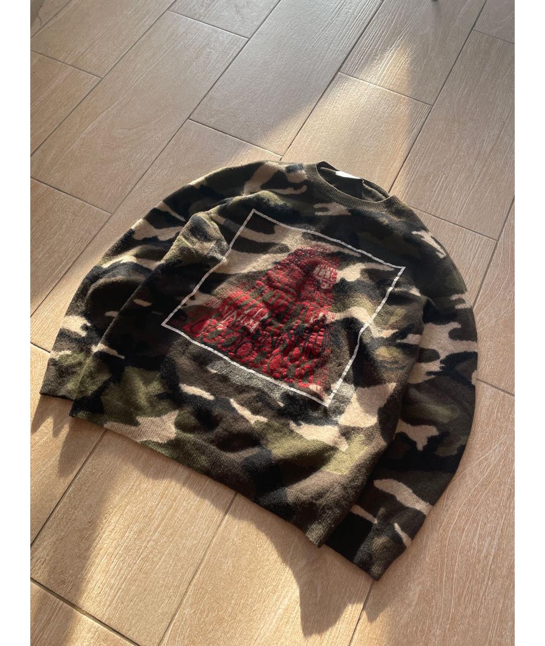 VALENTINO Хаки шерстяной джемпер / свитер, фото 2