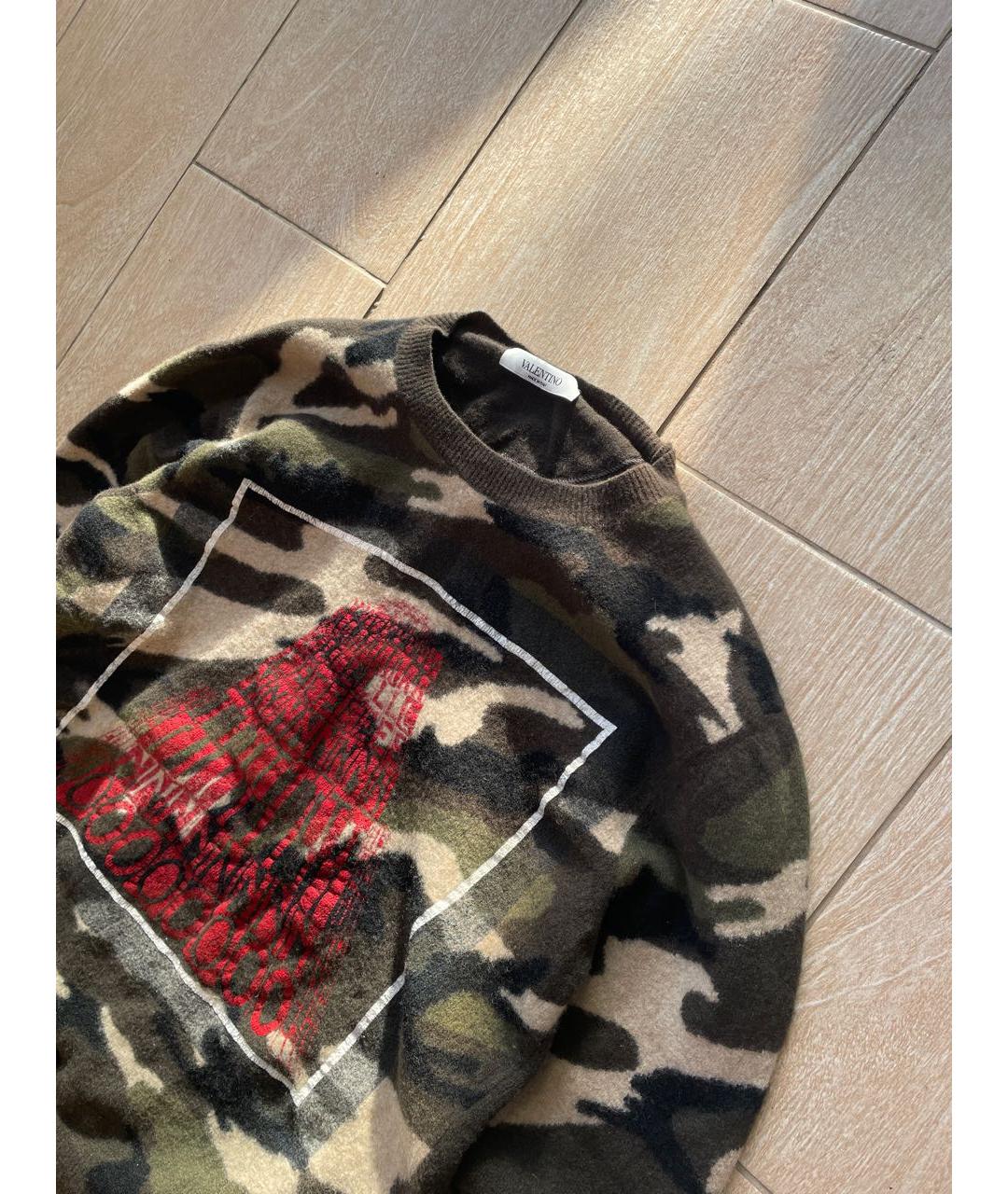 VALENTINO Хаки шерстяной джемпер / свитер, фото 4