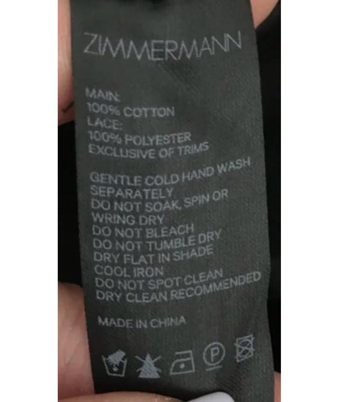 ZIMMERMANN Черное хлопковое коктейльное платье, фото 7