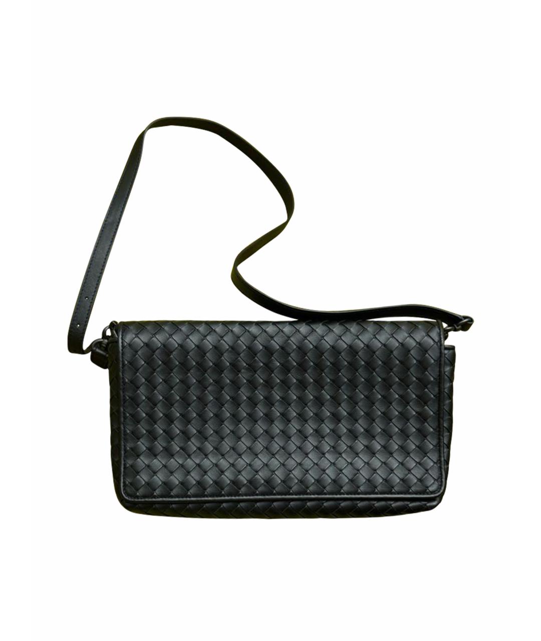 BOTTEGA VENETA Черная кожаная сумка на плечо, фото 1