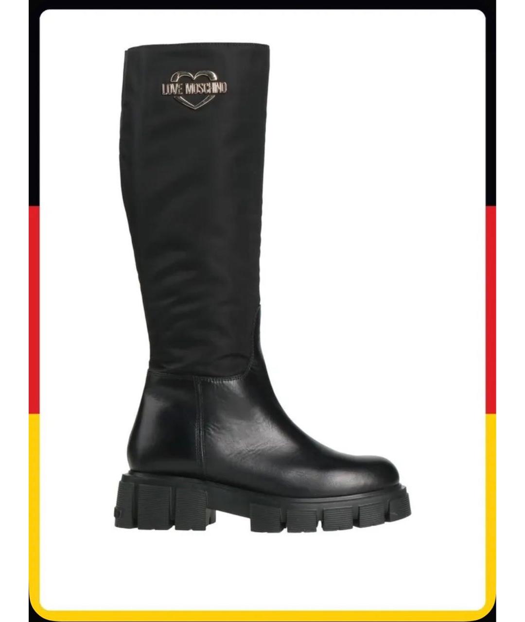 LOVE MOSCHINO Черные сапоги из искусственной кожи, фото 7