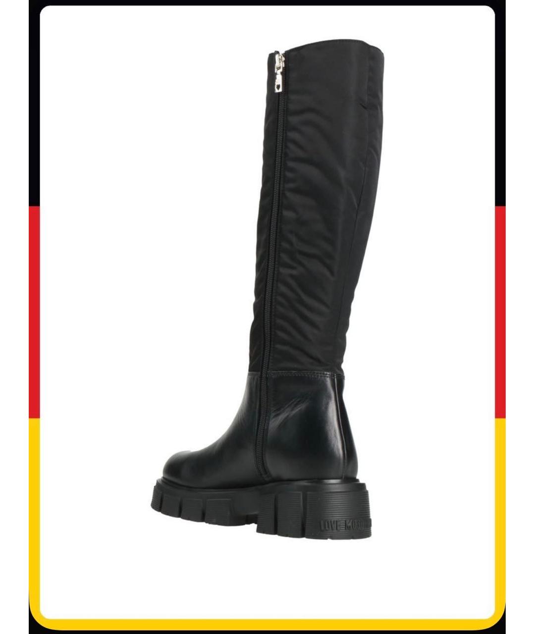 LOVE MOSCHINO Черные сапоги из искусственной кожи, фото 4