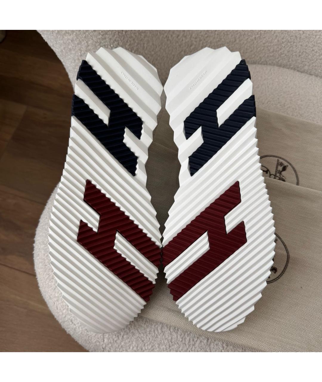 HERMES Серые текстильные низкие кроссовки / кеды, фото 4