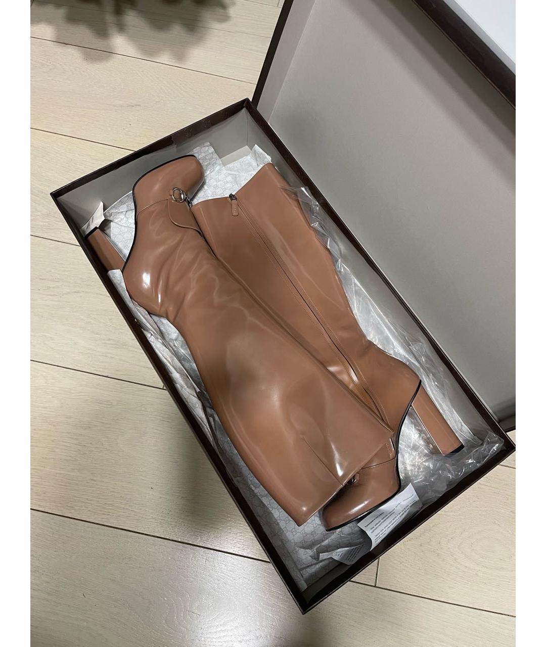 GUCCI Розовые сапоги из лакированной кожи, фото 5