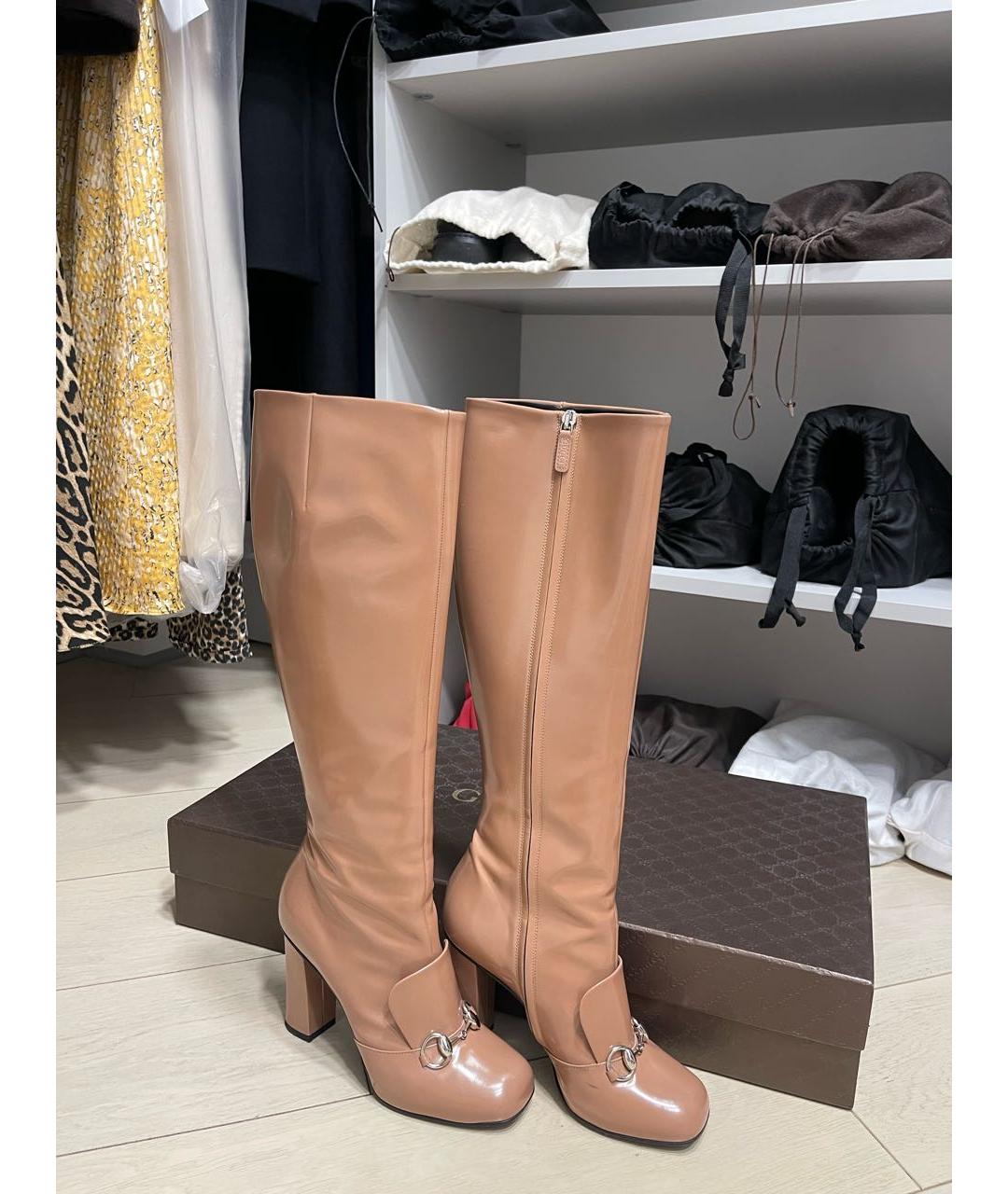 GUCCI Розовые сапоги из лакированной кожи, фото 7