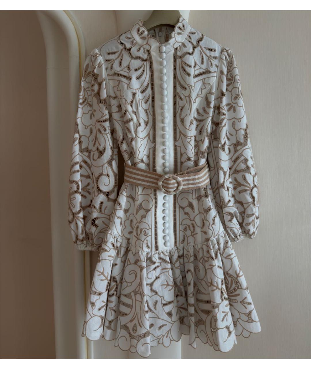 ZIMMERMANN Бежевое льняное коктейльное платье, фото 2