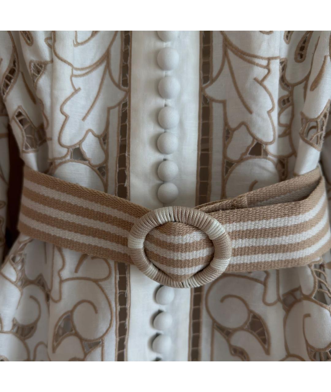 ZIMMERMANN Бежевое льняное коктейльное платье, фото 5