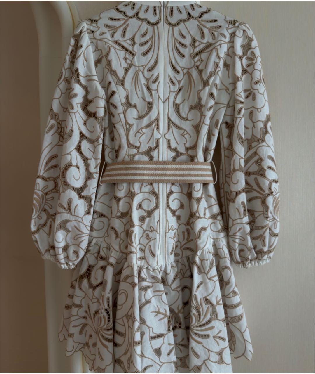 ZIMMERMANN Бежевое льняное коктейльное платье, фото 4