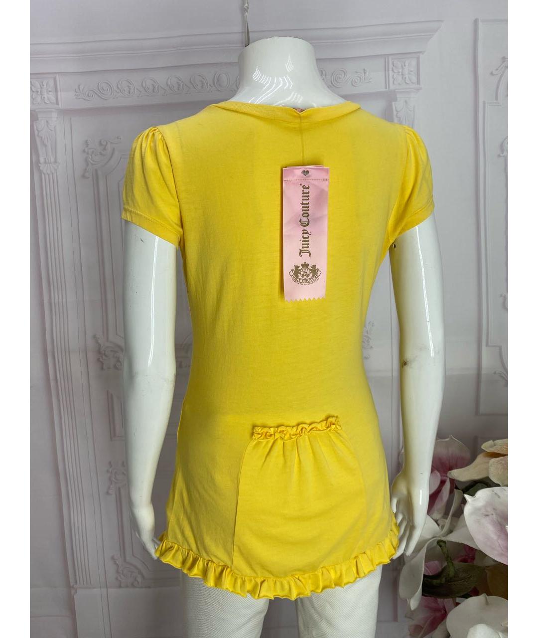 JUICY COUTURE Желтая хлопковая футболка, фото 7