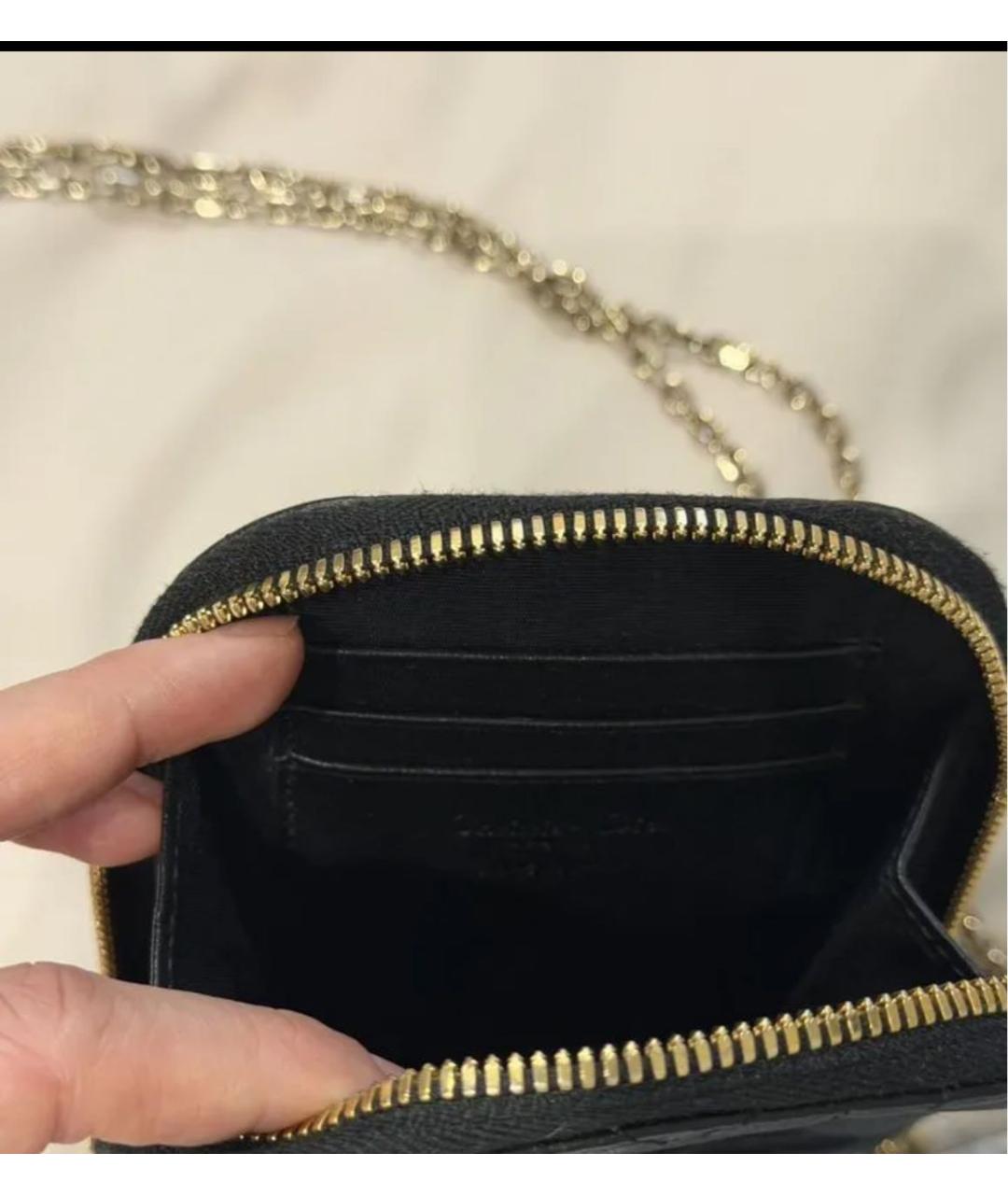CHRISTIAN DIOR Черная кожаная сумка через плечо, фото 4