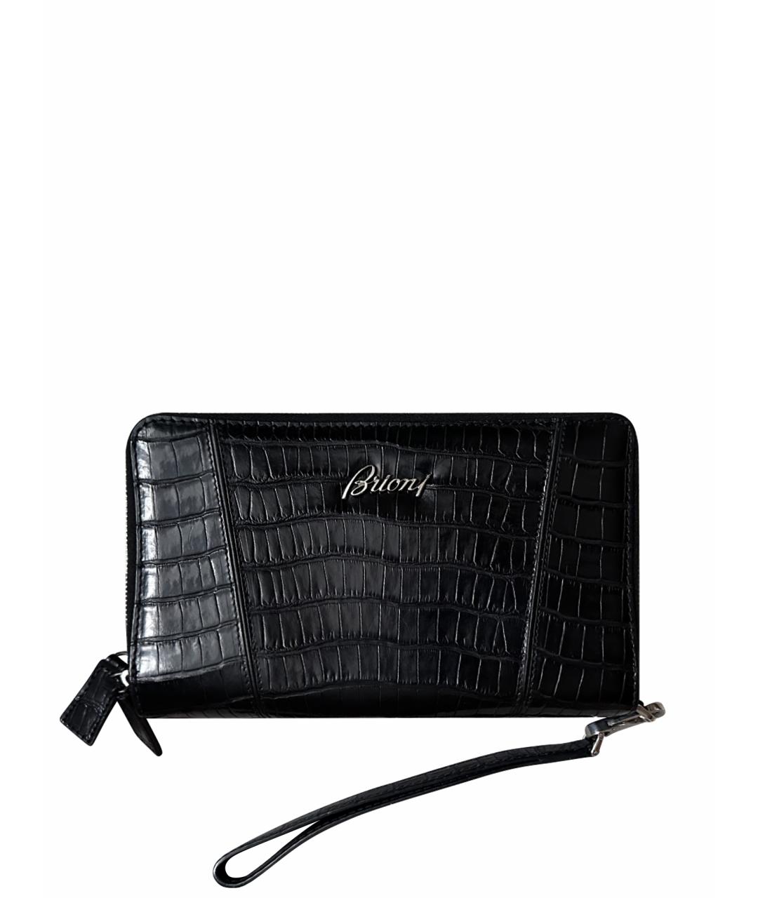 BRIONI Черный кошелек из экзотической кожи, фото 1