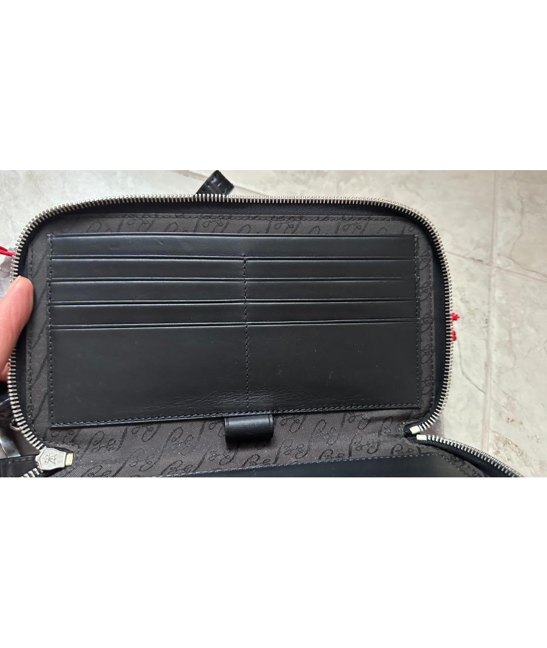 BRIONI Черный кошелек из экзотической кожи, фото 4