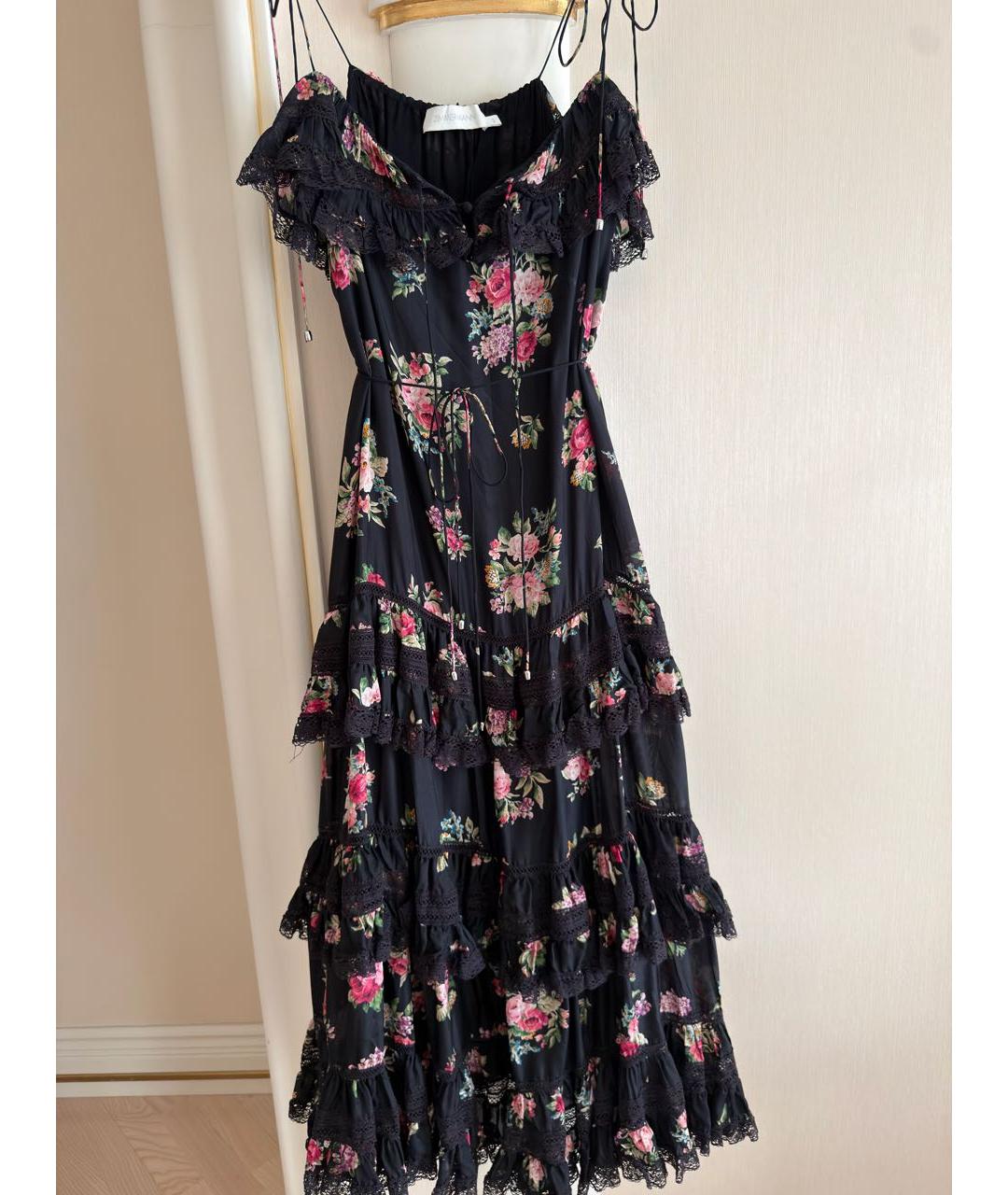 ZIMMERMANN Черное шелковое повседневное платье, фото 7