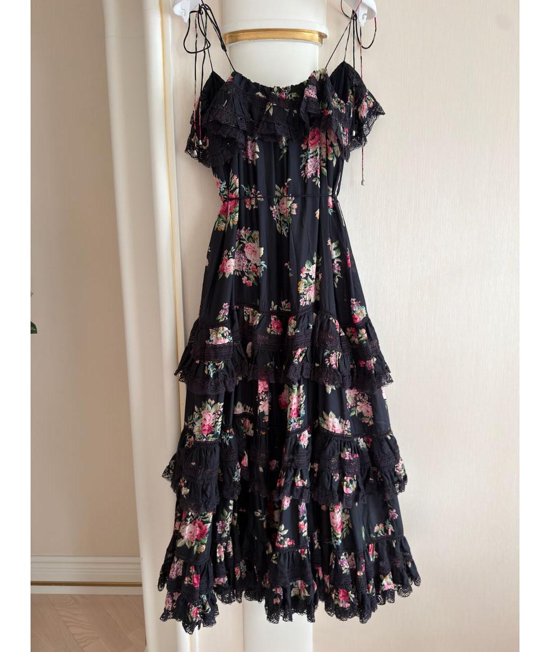 ZIMMERMANN Черное шелковое повседневное платье, фото 2