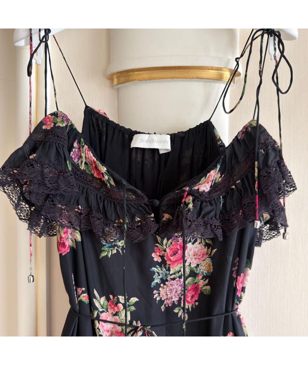 ZIMMERMANN Черное шелковое повседневное платье, фото 3