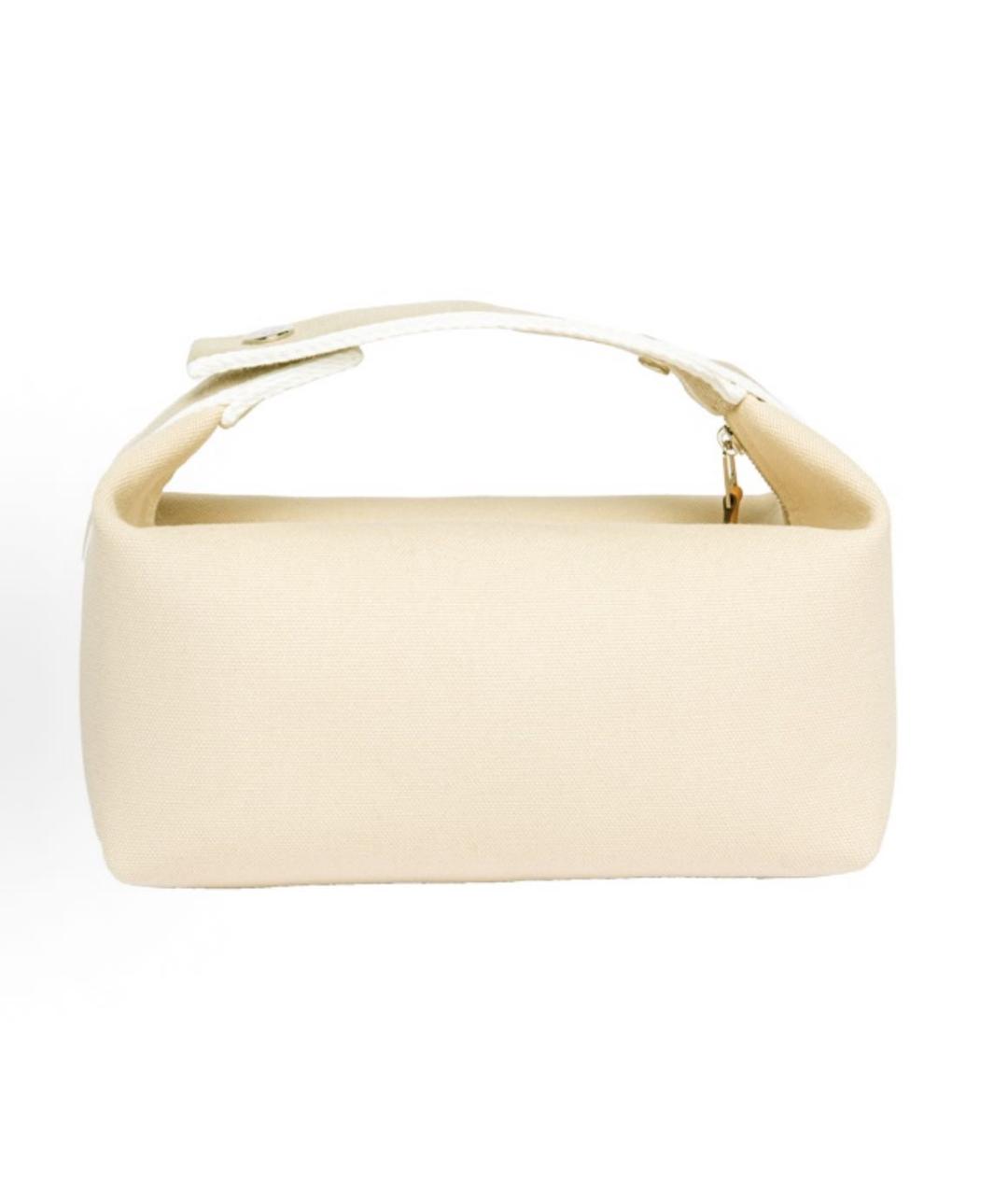 HERMES Бежевая тканевая косметичка, фото 3