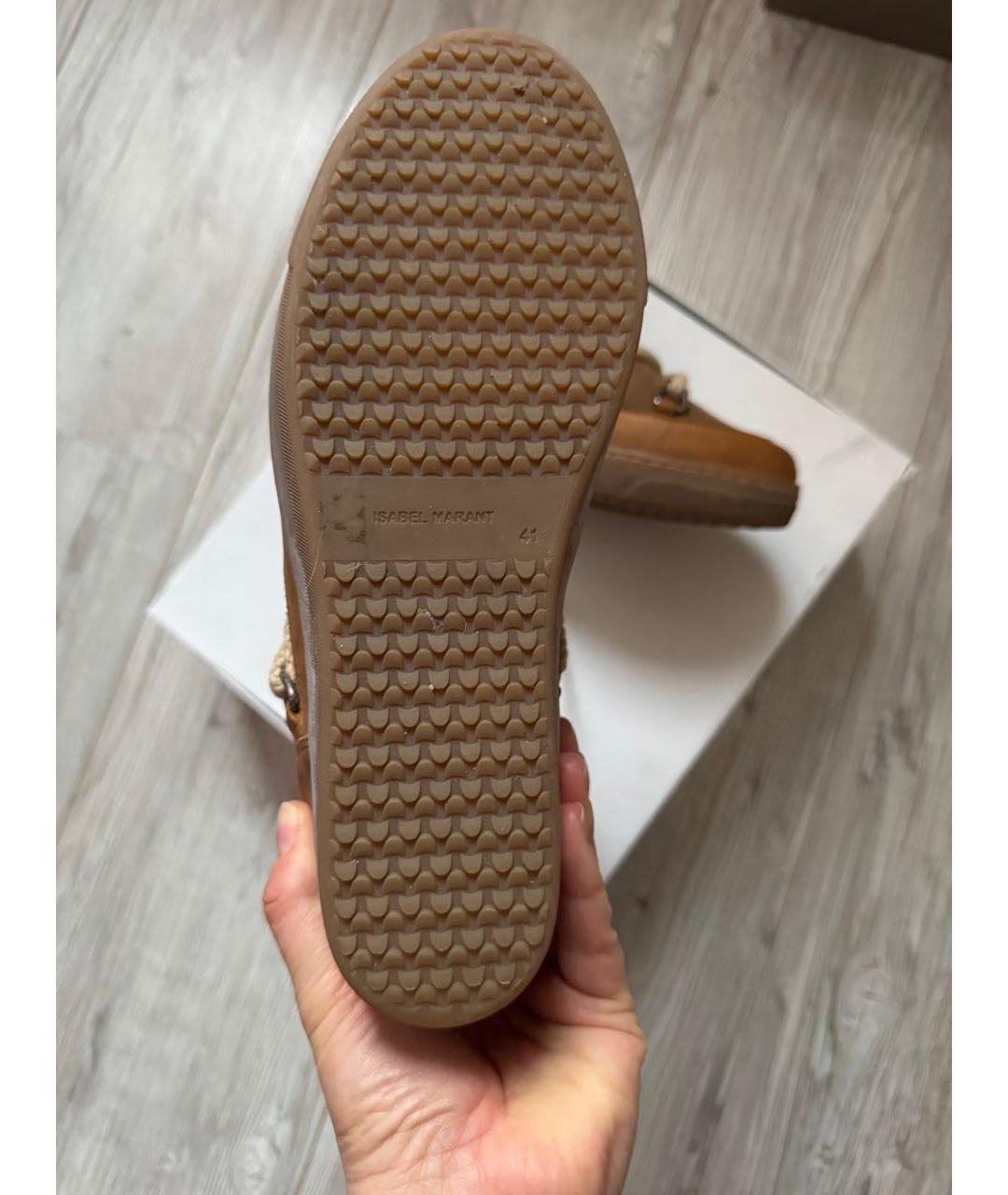 ISABEL MARANT Горчичные кожаные ботинки, фото 6