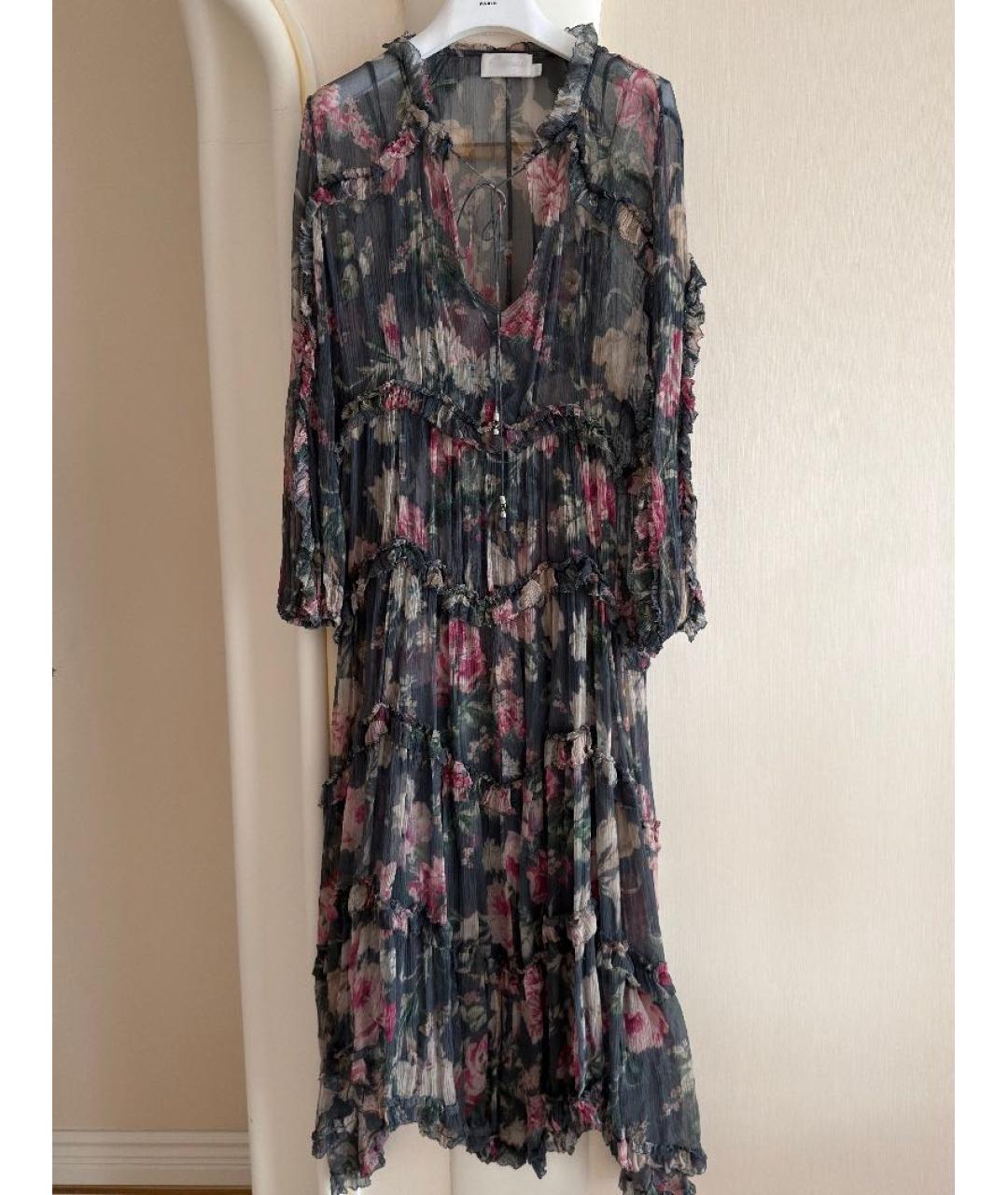 ZIMMERMANN Мульти шелковое повседневное платье, фото 9