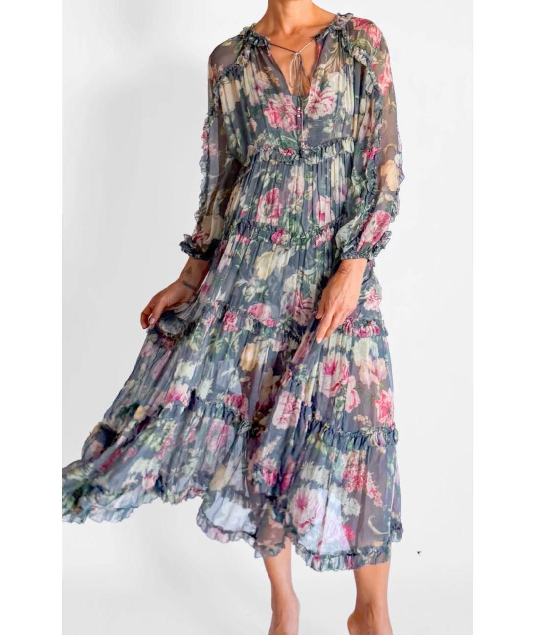 ZIMMERMANN Мульти шелковое повседневное платье, фото 2