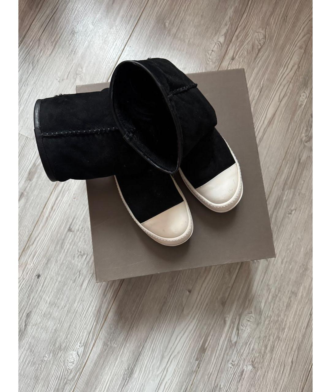 RICK OWENS Черные кожаные полусапоги, фото 7