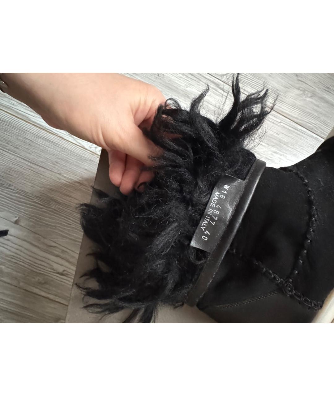 RICK OWENS Черные кожаные полусапоги, фото 8