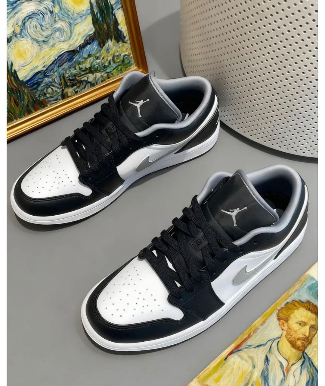 JORDAN Серые кожаные низкие кроссовки / кеды, фото 3