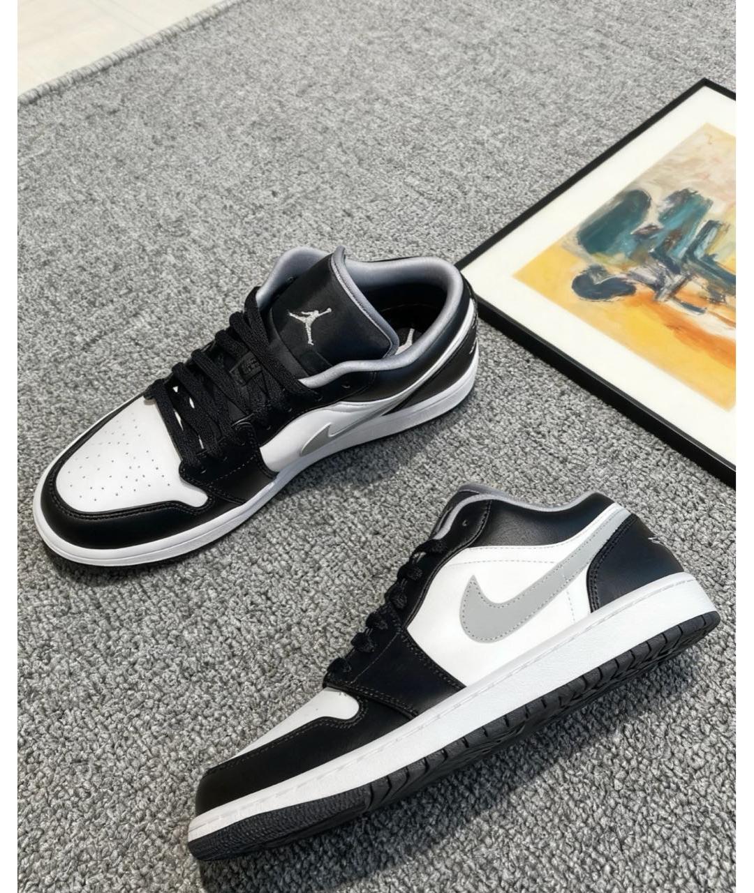 JORDAN Серые кожаные низкие кроссовки / кеды, фото 5