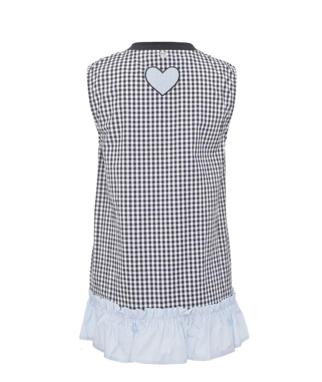 TWIN-SET Голубая хлопко-эластановая майка, фото 2