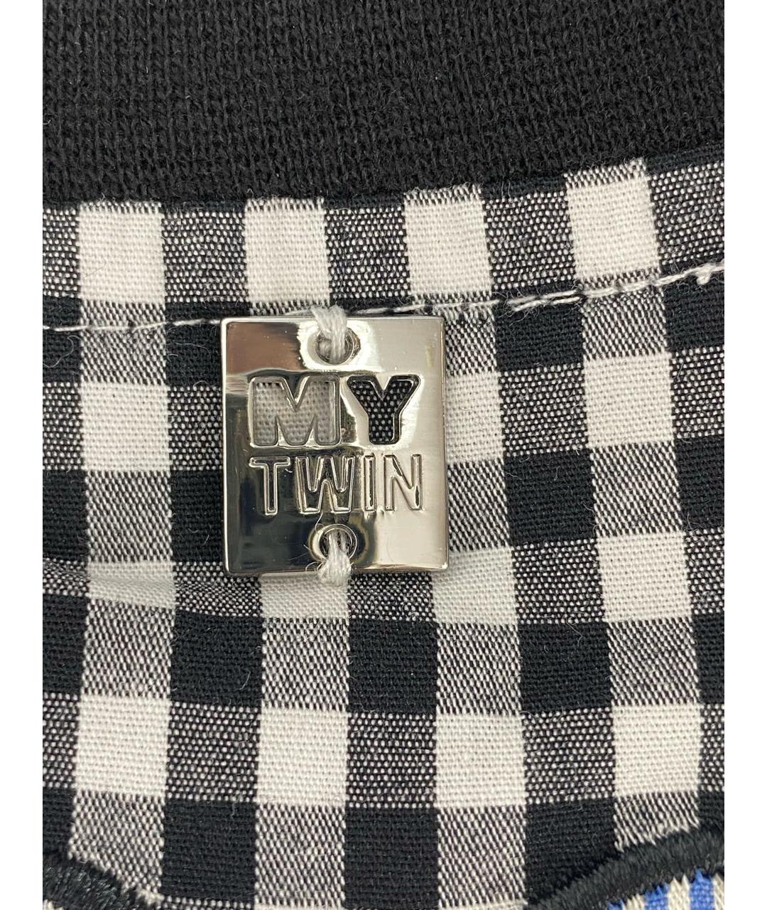 TWIN-SET Голубая хлопко-эластановая майка, фото 4