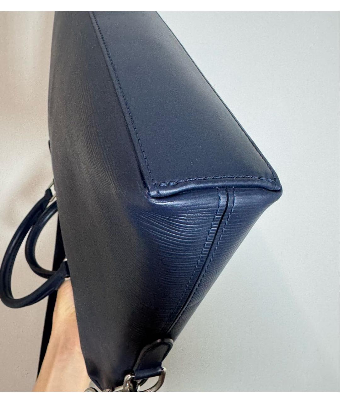 LOUIS VUITTON Синий кожаный портфель, фото 3