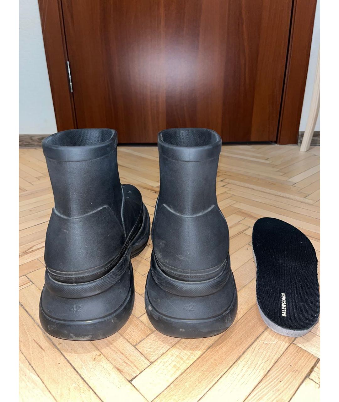 BALENCIAGA Черные резиновые высокие ботинки, фото 3